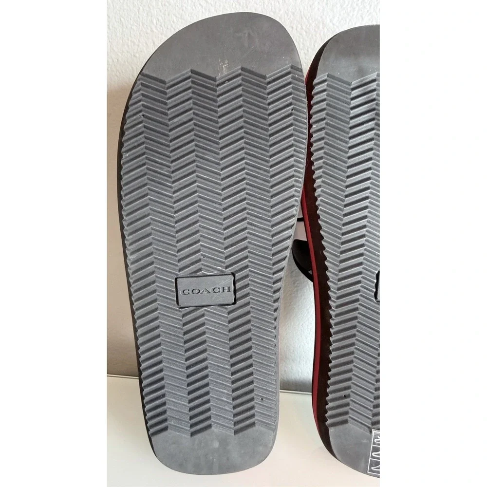 Coach Eva Sports Slide Sandals Black w/ Red White & Blue | Men's (Size 9D) | New